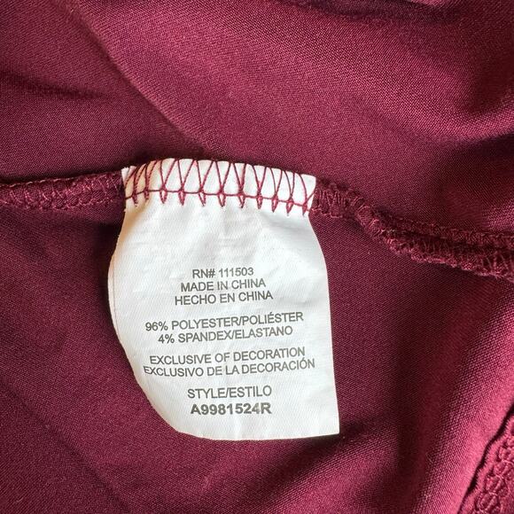 Burgundy Long Sleeve Swing Dress – Size Medium - Picture 6 of 7